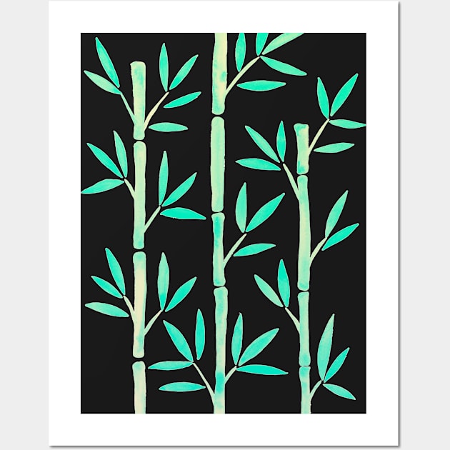 Turquoise Bamboo Wall Art by CatCoq